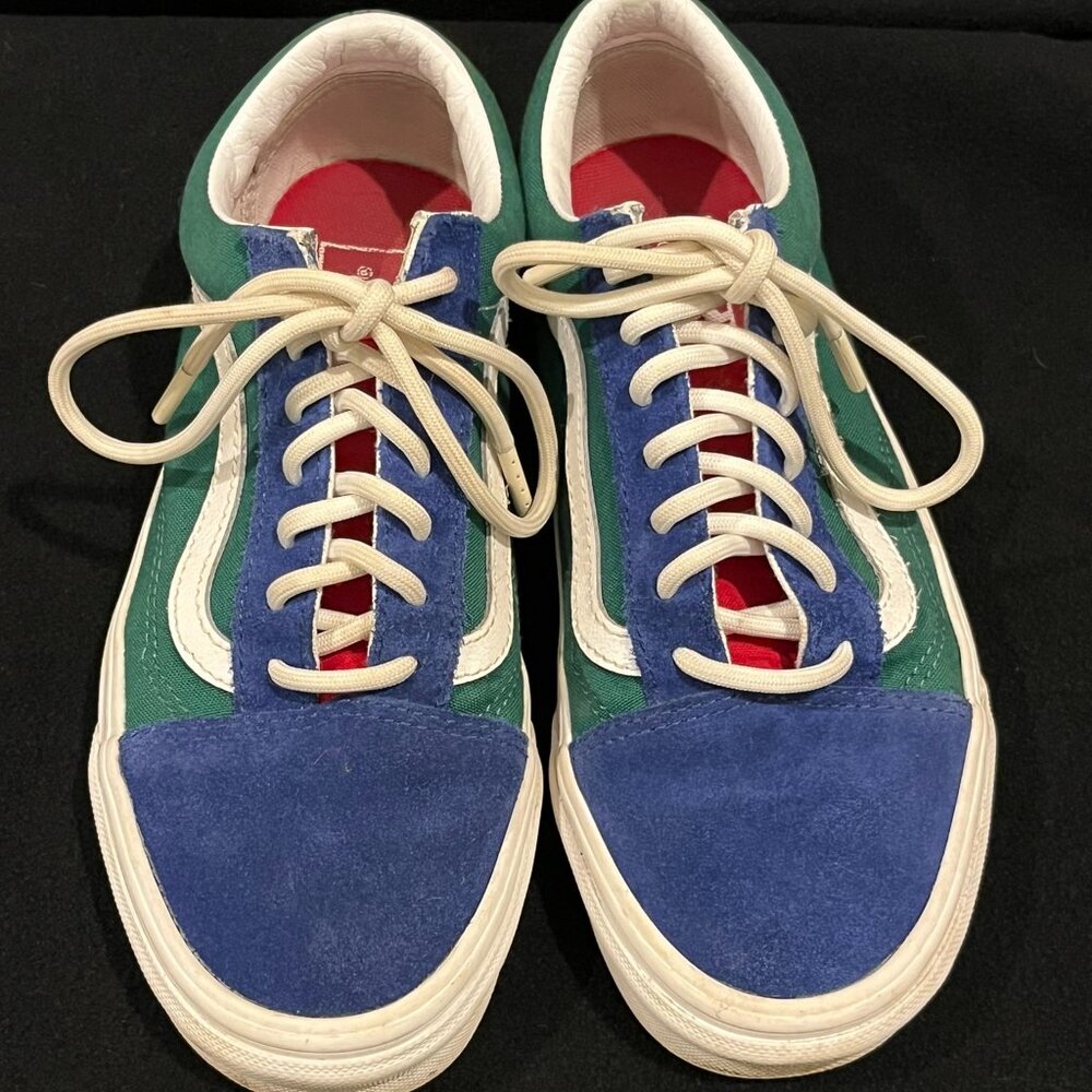 Vans Old Skool Yacht Club Blue Green Suede Skate Shoes, Women, Size 7 (Men's 5.5